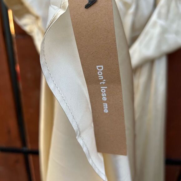 NWT Reformation Ivory Alani Silk Side Slit Backless Halter Maxi Dress size 14 - Picture 6 of 12